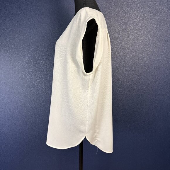 Ann Taylor Factory Short Sleeve Blouse, Ivory, Size XL - Picture 6 of 7